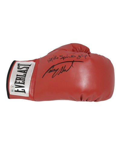 Larry Holmes & Michael Spinks Signed Red Right Boxing Glove Beckett 41187