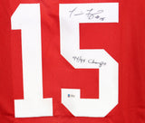 Tommie Frazier Autographed/Signed College Style Red Jersey Beckett 25535