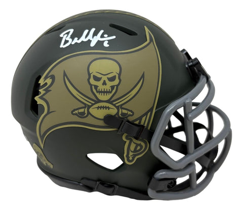 Baker Mayfield Signed Buccaneers Salute To Service Mini Speed Helmet BAS