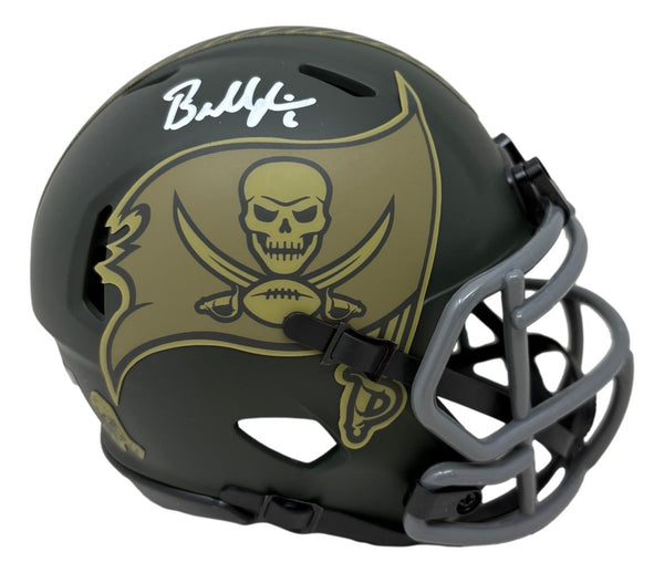 Baker Mayfield Signed Buccaneers Salute To Service Mini Speed Helmet BAS