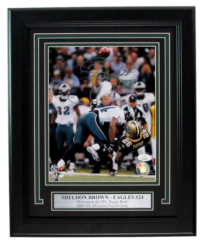 Sheldon Brown Autographed 8x10 Photo "The Hit" Eagles Framed JSA 198128