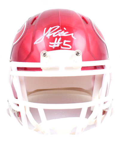 Jalen Pitre Autographed Houston Texans Flash Speed Mini Helmet-Beckett W Holo
