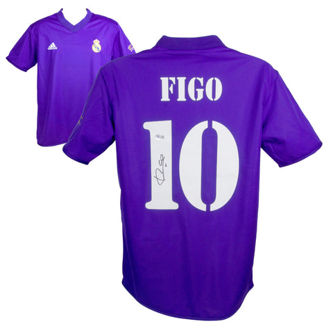 Luis Figo Signed Real Madrid Away Soccer Jersey #10 with Beckett COA
