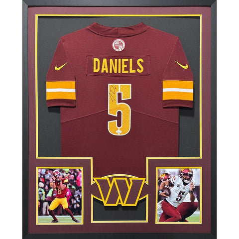 Jayden Daniels Autographed Signed Framed Washington Commanders Jersey JSA