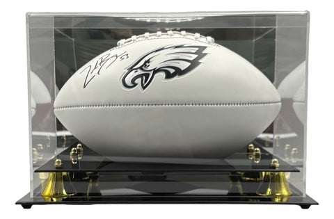 Zack Baun Signed Philadelphia Eagles Logo Football BAS w/ Case
