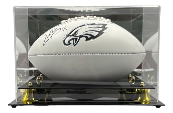 Zack Baun Signed Philadelphia Eagles Logo Football BAS w/ Case