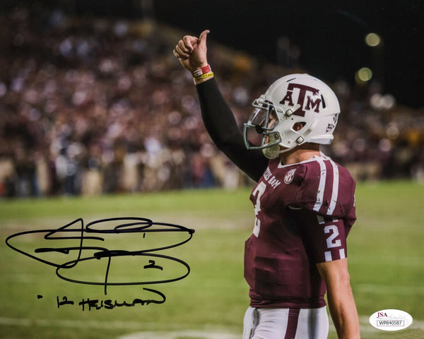 JOHNNY MANZIEL AUTOGRAPHED TEXAS A&M AGGIES 8x10 PHOTO JSA W/ 12 HEISMAN