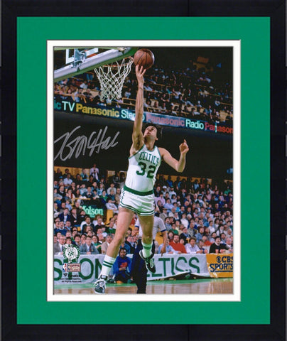 Framed Kevin McHale Boston Celtics Signed 8" x 10" Lay Up In White Jersey Photo