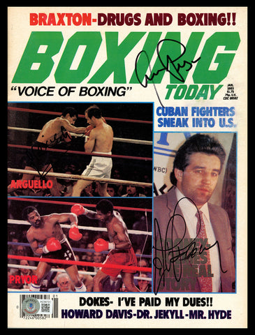 Alexis Arguello, Aaron Pryor & Cooney Autographed Boxing Today Magazine Beckett