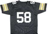 Jack Lambert Autographed Black Pro Style Jersey w/HOF - Beckett Hologram