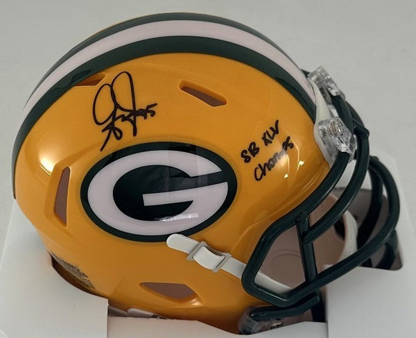 Packers GREG JENNINGS Signed Riddell Speed Mini Helmet AUTO w/ XLV Champs - BAS