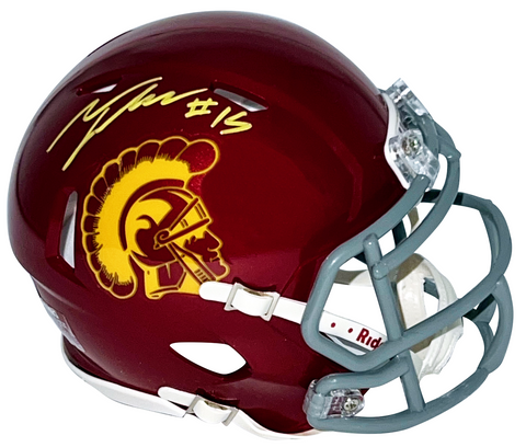 TALANOA HUFANGA SIGNED AUTOGRAPHED USC TROJANS SPEED MINI HELMET BECKETT