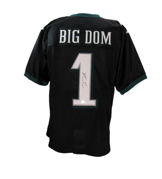 Dom DiSandro Signed/Auto Black Custom Football Jersey Eagles Beckett 192787