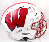 Derek TJ JJ Watt Autographed Wisconsin F/S Speed Flex Helmet-Beckett W Hologram