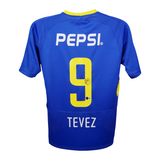 Carlos Tevez Signed Boca Juniors Soccer Jersey #9 with Beckett Witness
