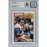 Joe Montana Autographed/Signed 1987 Topps #112 Slab Trading Card Beckett 49898