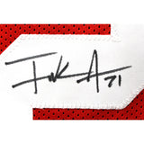 Frank Gore Autographed/Signed Pro Style Red Sz XL Jersey Beckett Witness 51630