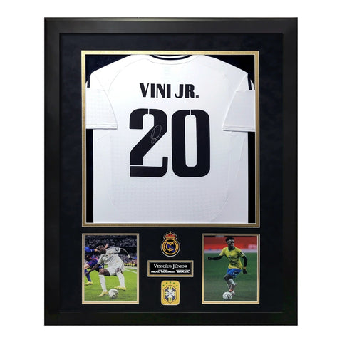 Vinicius Junior Real Madrid Autographed Shirt Framed To 32x40 Icons COA