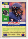 Shaun Gayle Signed Bears 1990 Score Rookie Football Card #431 - (SCHWARTZ COA)