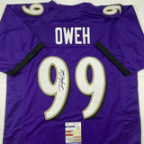 Autographed/Signed ODAFE OWEH Baltimore Purple Football Jersey JSA COA Auto