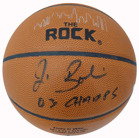 JIM BOEHEIM AUTOGRAPHED THE ROCK BASKETBALL SYRACUSE "05 CHAMPS" STEINER 185850