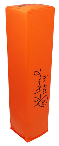 John Hannah NEW ENGLAND PATRIOTS Signed Orange Endzone Pylon w/HOF'91 - SS COA