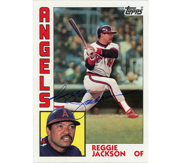 Reggie Jackson Signed Los Angeles Angels Topps #21 Jumbo Trading Card