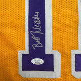 Autographed/Signed Bob McAdoo Los Angeles Yellow Basketball Jersey JSA COA