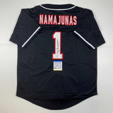 Autographed/Signed Thug Rose Namajunas UFC MMA Black Jersey Shirt PSA/DNA COA