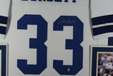 Tony Dorsett Autographed/Signed Pro Style Framed White XL Jersey Beckett 36193