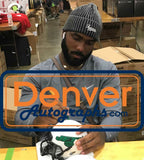 Elijah Moore Autographed New York Jets Lunar Mini Helmet Beckett BAS 34069