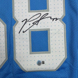 Autographed/Signed Penei Sewell Detroit Blue Current Jersey Beckett BAS COA