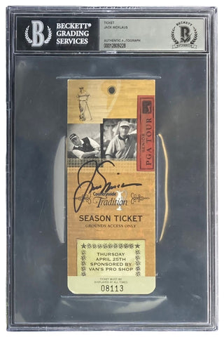 Jack Nicklaus Signed 2002 Senior PGA Countrywide Tradition Event Ticket BAS