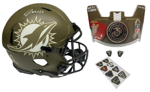 JAYLEN WADDLE Autographed Salute To Service - Marine - Authentic Helmet FANATICS