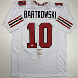 Autographed/Signed Steve Bartkowski Atlanta White Football Jersey JSA COA