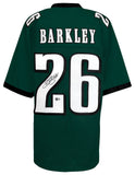 Saquon Barkley (EAGLES) Signed Dark Green Custom Football Jersey -(BECKETT COA)