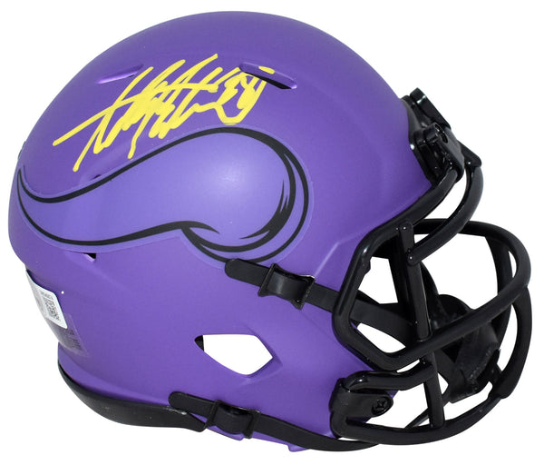 ADRIAN PETERSON SIGNED MINNESOTA VIKINGS RAVE SPEED MINI HELMET BECKETT