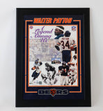 Walter Payton Autographed 16x20 Photo Blue Suede Frame Fanatics, PSA & LSM COAs