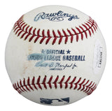 Rangers Ezequiel Duran Signed Practice Used Manfred OML Baseball JSA #AM11748