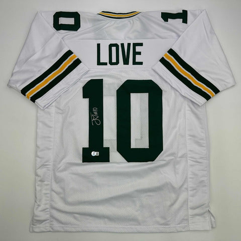 Autographed/Signed Jordan Love Green Bay White Football Jersey Beckett BAS COA