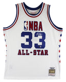Celtics Larry Bird Signed 1986 White M&N All-Star Game Swingman Jersey BAS Wit