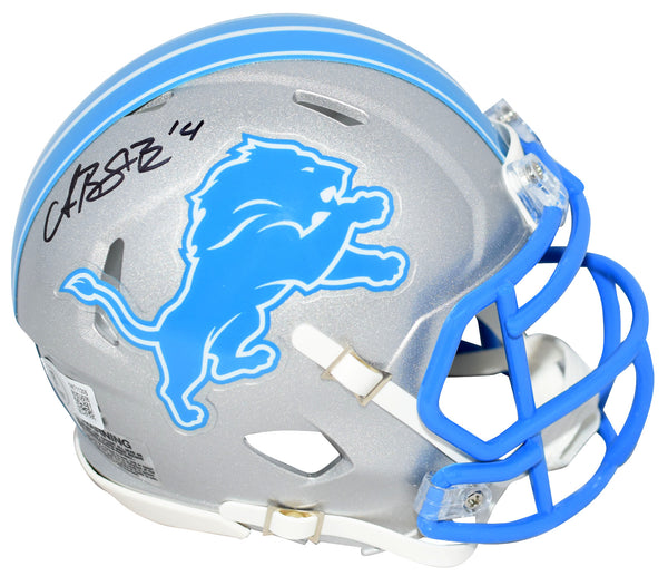 AMON-RA ST BROWN AUTOGRAPHED DETROIT LIONS SPEED MINI HELMET BECKETT