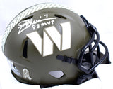Joe Theismann Signed Commanders Salute to Service Mini Helmet w/MVP- Beckett W