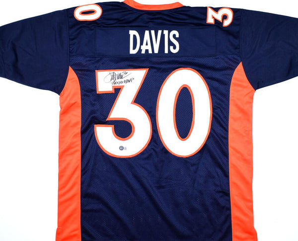 Terrell Davis Autographed Blue Pro Style Jersey w/ SB MVP- Beckett Hologram