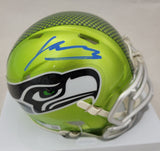 KENNETH WALKER III SIGNED SEATTLE SEAHAWKS FLASH SPEED MINI HELMET BAS