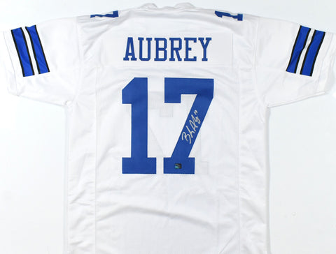 Brandon Aubrey Autographed White Pro Style Jersey - Prova *Silver