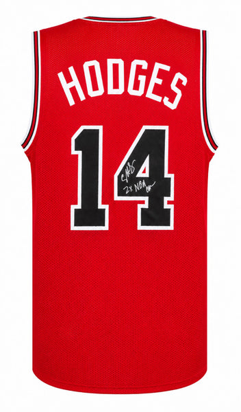 Craig Hodges Signed Red Custom Basketball Jersey w/2x NBA Champ - (SCHWARTZ COA)