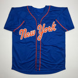 Autographed/Signed Luis Robert Jr. New York Blue Jersey Beckett BAS COA