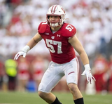 Jack Sanborn Signed Chicago Bears Blue Jersey (Beckett) Ex-Wisconsin Linebacker