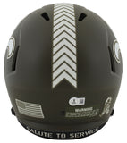 Saints Alvin Kamara Signed Salute To Service F/S Speed Rep Helmet w/ Case BAS W